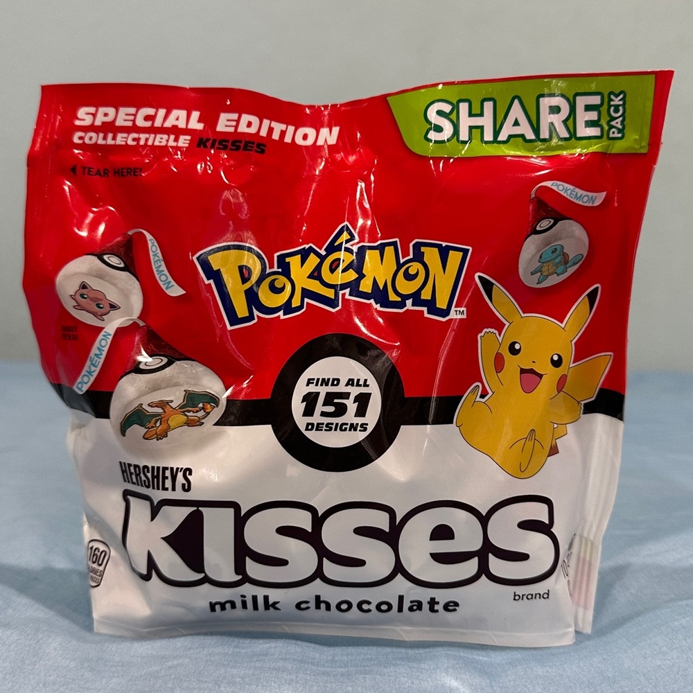 Pokemon Hershey’s Kisses Share Size Pack Collect 151 Sealed Pack New Chocolate